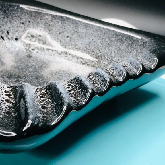 Beauceware Ceramic Ashtray Beauce Pottery #906 Black White Spatter Accent Bowl - Picture 8 of 13